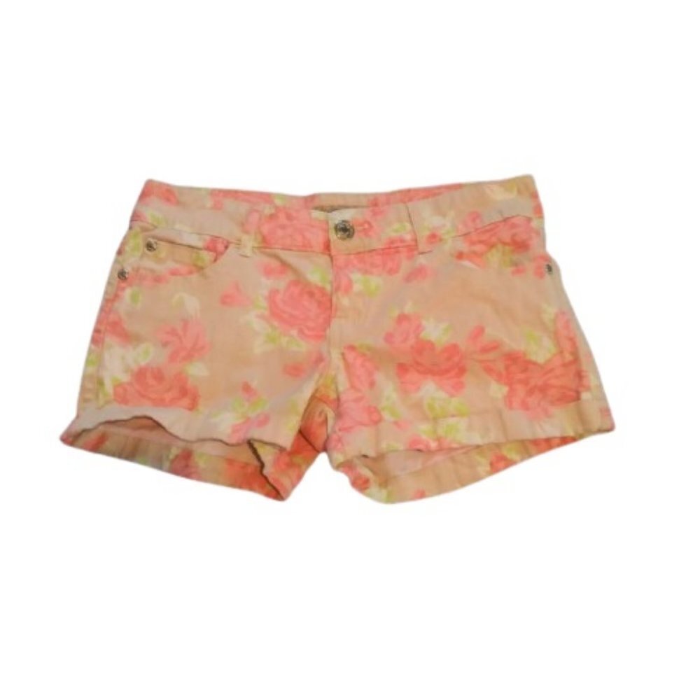 Celebrity Pink Flowered Cuffed Shorts Size 7